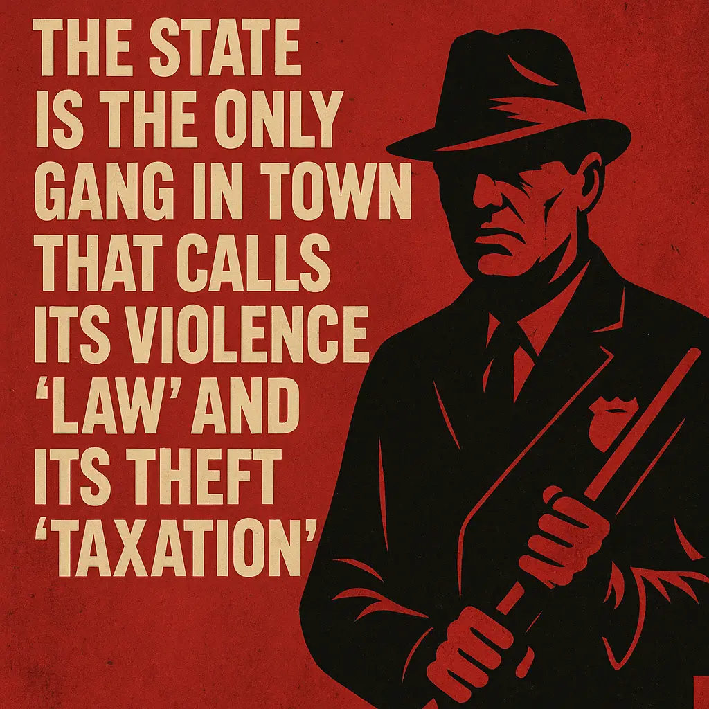"The State is the only gang in town that calls its violence ‘law’ and its theft ‘taxation’."