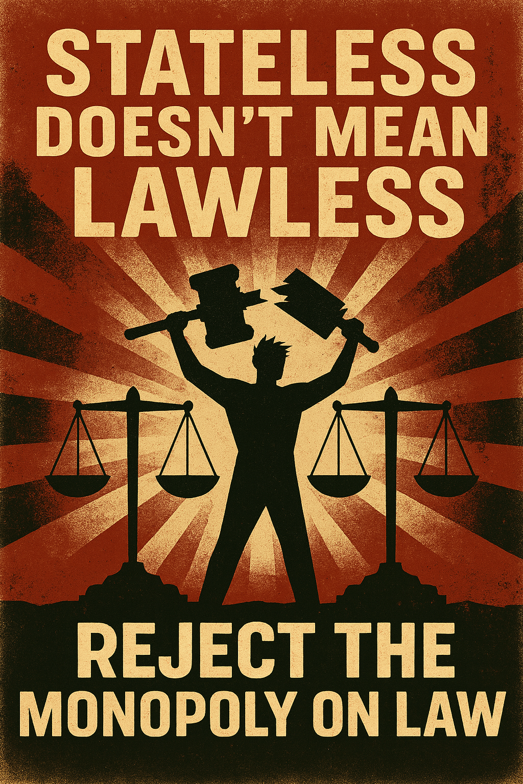 Stateless doesn’t mean lawless — it means rejecting the monopoly on law.