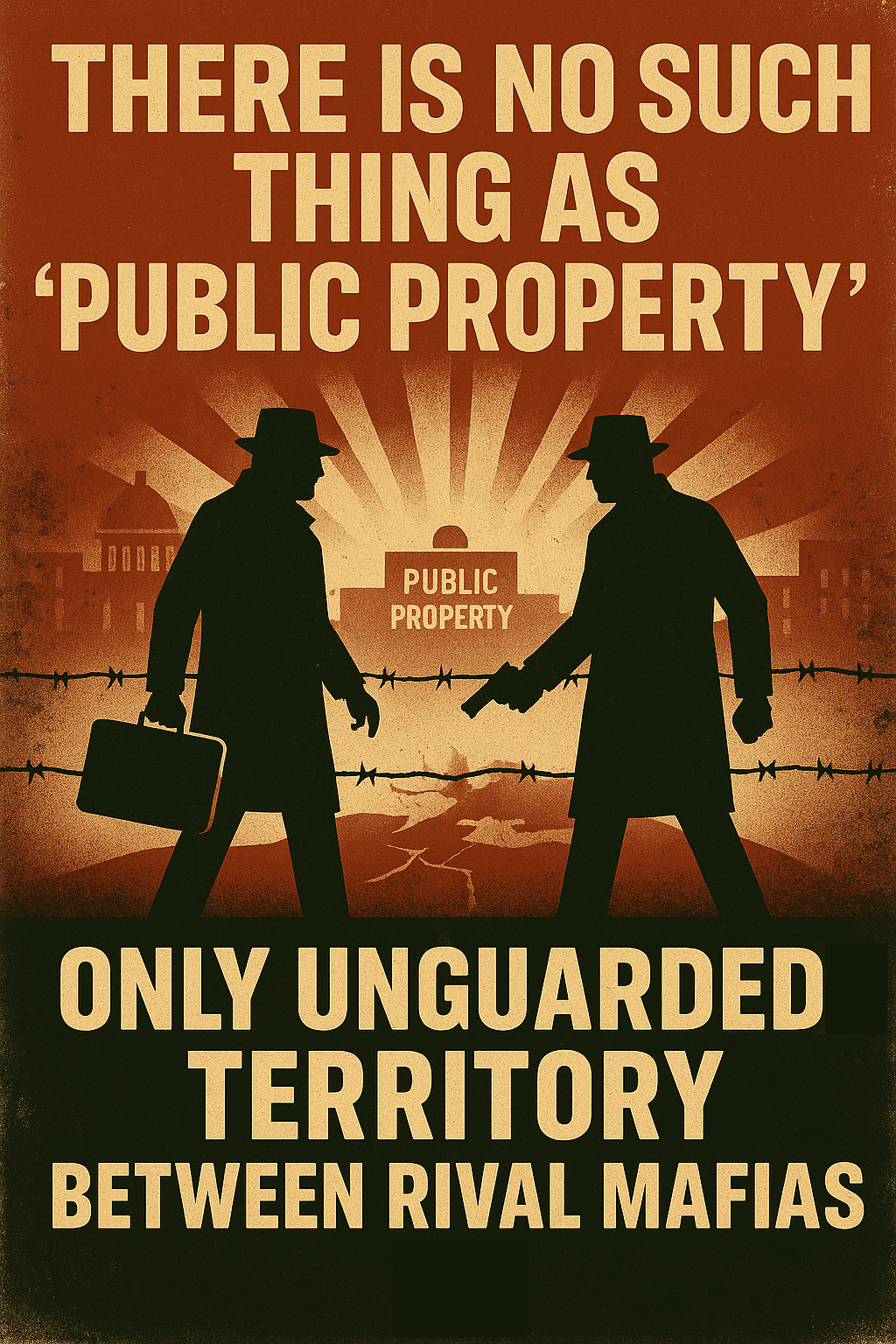 "There is no such thing as 'public property' — only unguarded territory between rival mafias."
