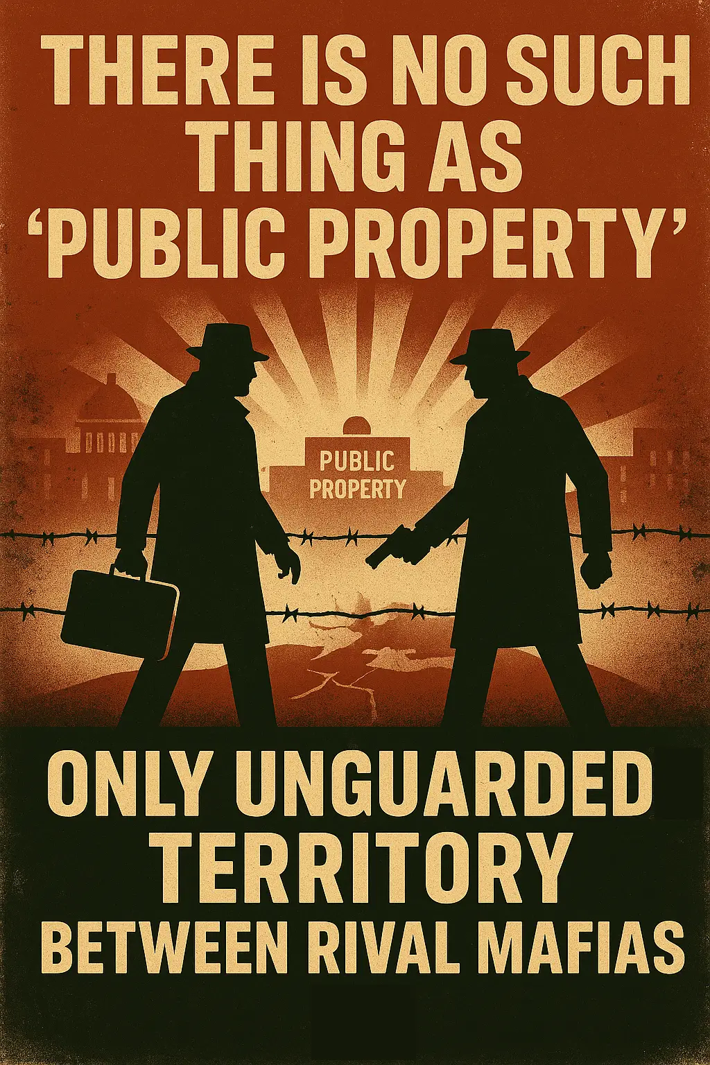 "There is no such thing as 'public property' — only unguarded territory between rival mafias."